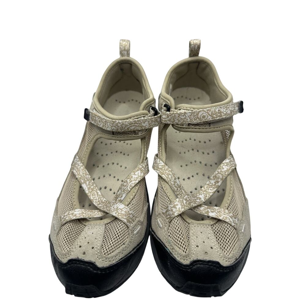 Lands’ End Women’s 8B Mary Jane Hiking Walking Shoes Beige Floral Outdoor - Picture 4 of 7